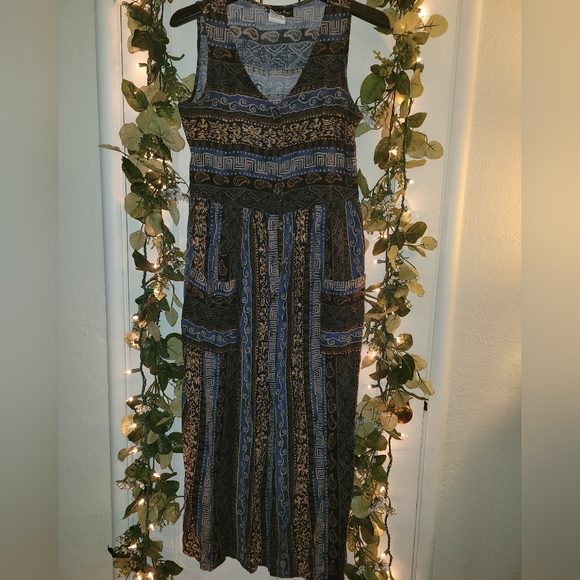 Tribal Print Button Down Dress Sz 12 - Picture 1 of 3